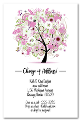 Pink Floral Tree Moving Announcements