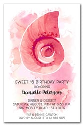 Sweet Sixteen Birthday Invites Sweet 16 Pink Sea Shell