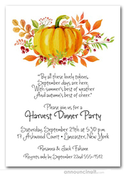 Pumpkin and Berries Fall Invitations