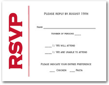 Red on White RSVP Cards #6