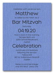 Shimmery Blue Bold Bar Mitzvah