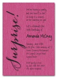 Shimmery Hot Pink Surprise Party Invitations
