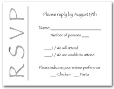 RSVP Cards - Response Cards Silver on White RSVP Cards #6