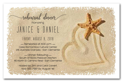 Starfish and Sand Heart Invitations