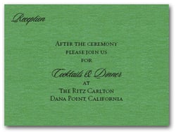 Reception Cards Shimmery Green Info Cards