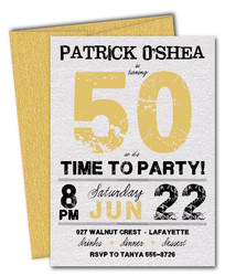 Grunge Gold Time to Party Invitations