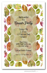 Watercolor Autumn Leaves Party Invitations
