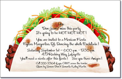 Taco Time Mexican Fiesta Theme Party Invitations - Shop Announcingit.com