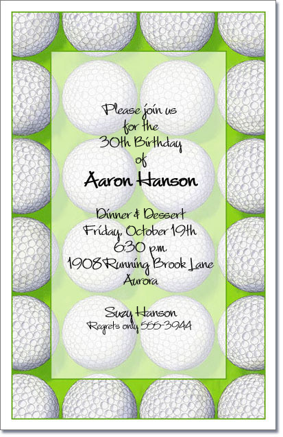 Golf Balls Invitations, Golf Invitations, Golf Birthday Invitations