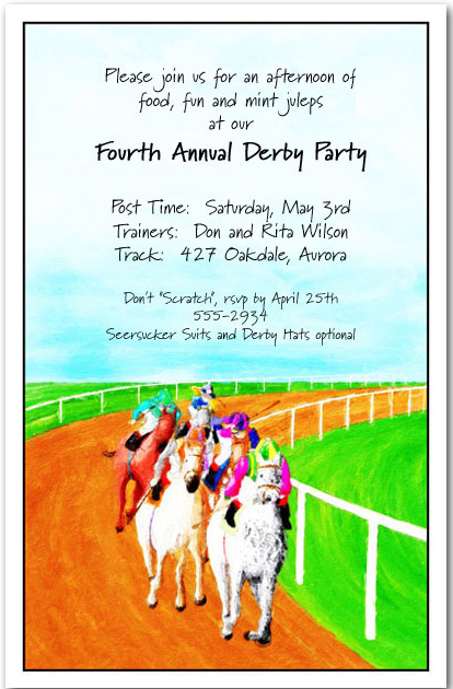 Race is On Horse Racing Invitations, Kentucky Derby Party ...