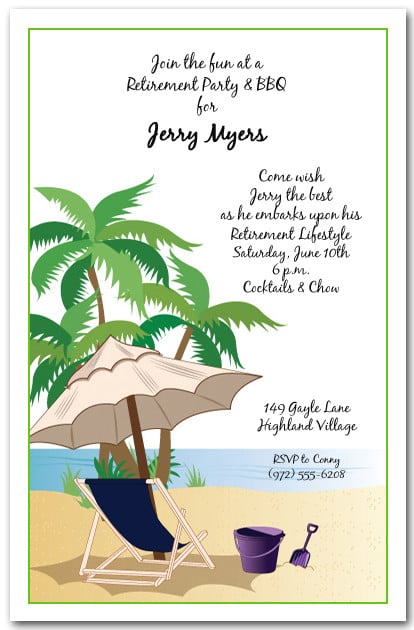 Kick Back Beach Invitation, Tropical Party Invitations