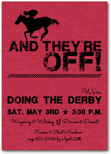 And They're Off Kentucky Derby Party Invitations