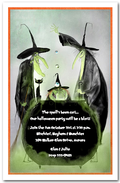 witchy trio halloween invitation halloween birthday funny christmas invitation wording ideas