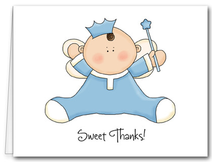 Note Cards: Angel Baby Blue