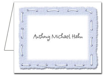 Note Cards: Stitched Blue
