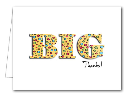 Note Cards: BIG Thanks Dots on Yellow