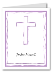 Abstract Cross Lilac Thank You Notes