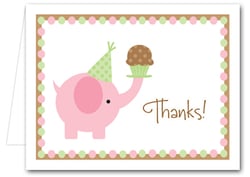 Note Cards: Pink Elephant & Cupcake