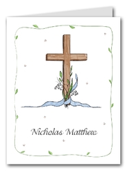 Note Cards: Cross & Lily - Blue