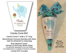 Candy Cones Party Favors Blue Elephant & Cupcake Candy Cone Kit