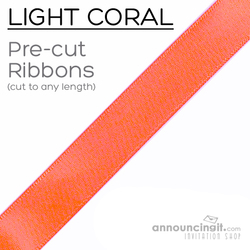 Pre-Cut 1/4 Inch Light Coral Ribbon
