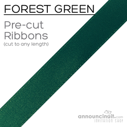 Pre-Cut 7/8 Inch Forest Green Ribbons