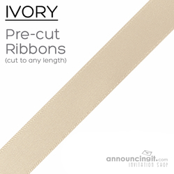 7/8" Wide Pre-Cut Ribbons Pre-Cut 7/8 Inch Ivory Ribbons