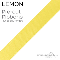 7/8" Wide Pre-Cut Ribbons Pre-Cut 7/8 Inch Lemon Ribbons