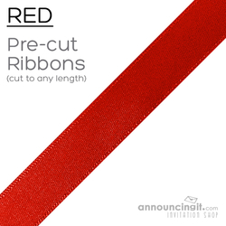 Pre-Cut 7/8 Inch Red Ribbons