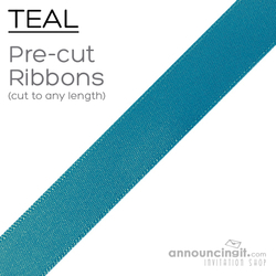 7/8" Wide Pre-Cut Ribbons Pre-Cut 7/8 Inch Teal Ribbons