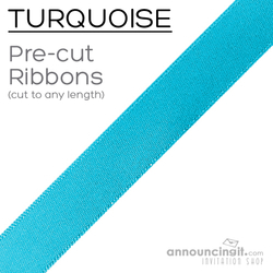 7/8" Wide Pre-Cut Ribbons Pre-Cut 7/8 Inch Turquoise Ribbons