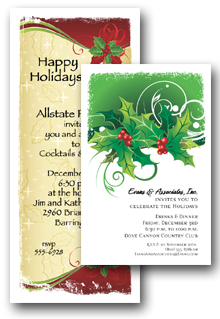 Floral Holiday Invitations | Christmas Floral Invitations, Wreaths, Topiaries, Holly, Poinsettias Invitations