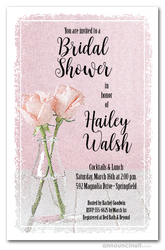 Bridal Shower Invitations Bottle of Pink Roses Bridal Shower Invitations