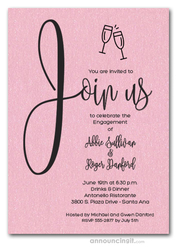 Engagement Party Invitations Join Us Shimmery Pink Engagement Party Invitations