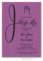 Engagement Party Invitations Join Us Shimmery Purple Engagement Party Invitations