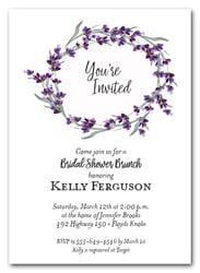 Lavender Sprigs Wreath Invitations