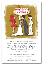 Blonde Married in Las Vegas with Elvis Elopement Invitations