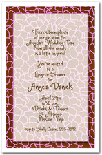 Lingerie Bridal Shower Invitations Pink Giraffe Print Bridal
