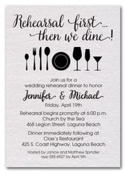 Rehearsal First White Shimmery Party Invitations