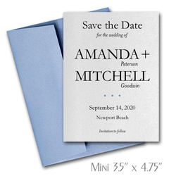Simplicity Mini Save the Date Cards Wedding / BLUE Envelopes