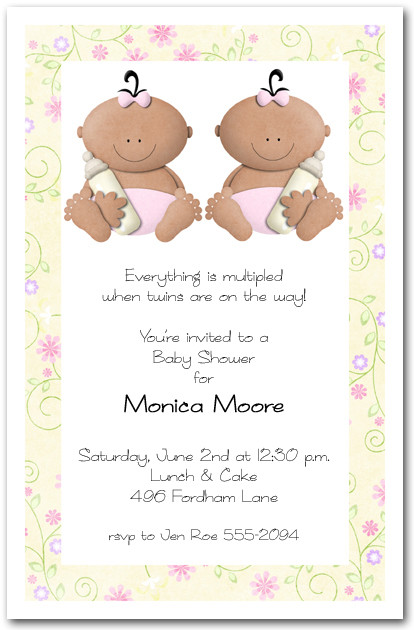 twin baby shower wording