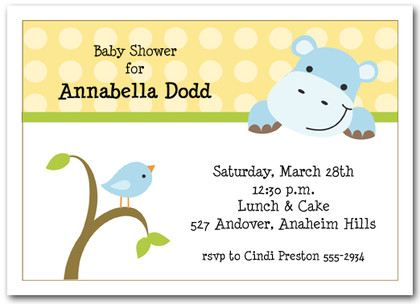 Baby Hippo & Bird Baby Shower