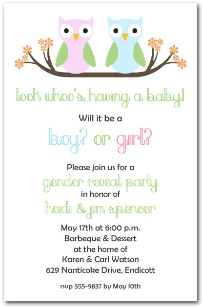 Owl Gender Reveal