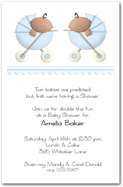 twin baby shower wording