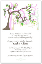 Baby Shower Invitations Girl Peapod Tree