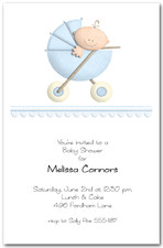 Baby Shower Invitations Stroller Boy Baby