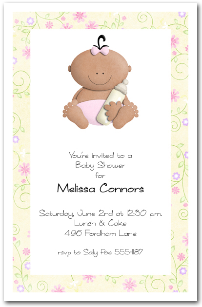 Babycakes Ethnic Girl Baby Shower Invitations
