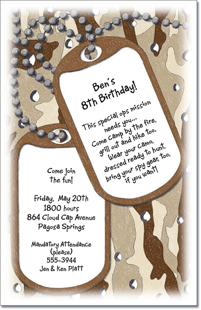 Dog Tag Birthday Invitations 7