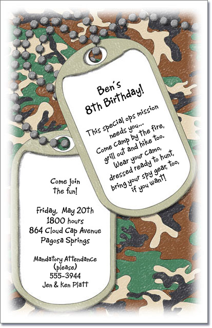 Dog Tag Birthday Invitations 3