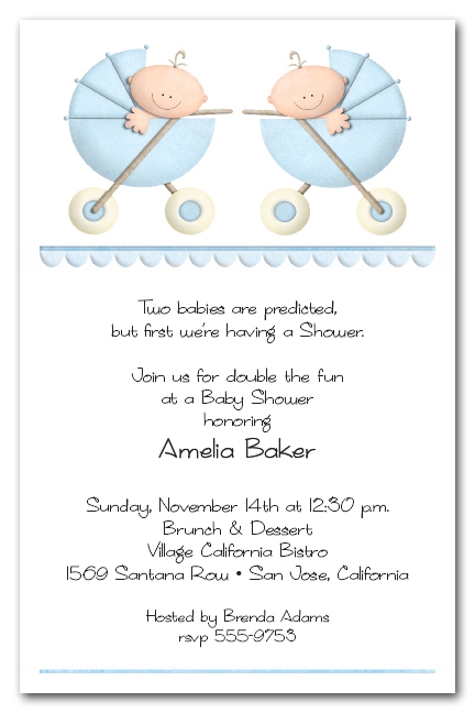 twin baby shower wording